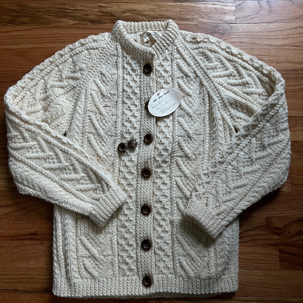 Vintage  Bloodyforeland handknit 100% wool cardigan women’s size XS Ireland NWT